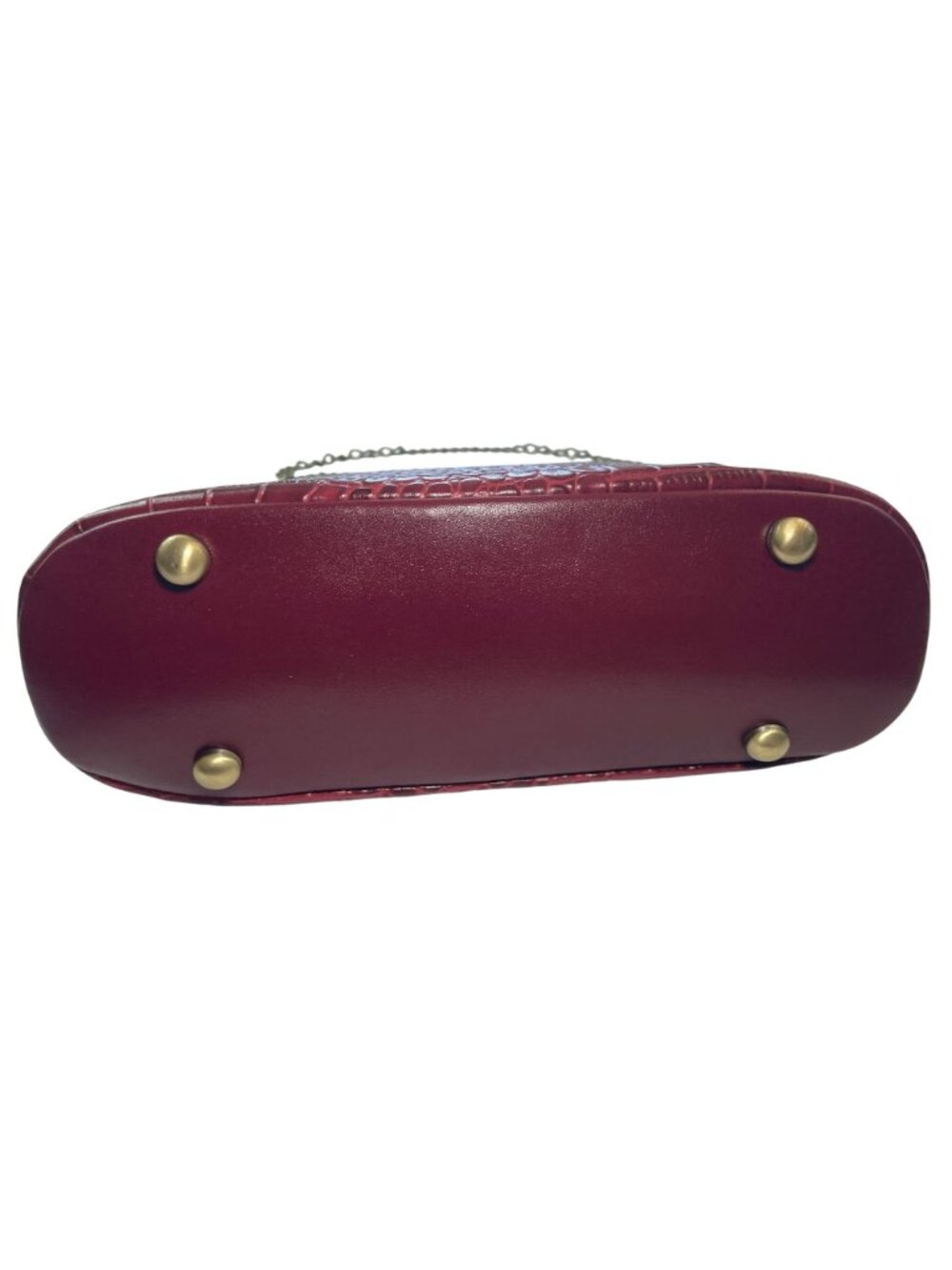 Patricia Nash Red Oxblood Leather Crocodile Frame Bag Chain Strap #P572311 NWT - Picture 5 of 12